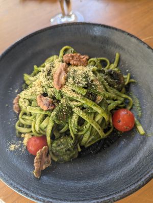 Pesto linguine at The Green Affair - Chiado in Lisbon