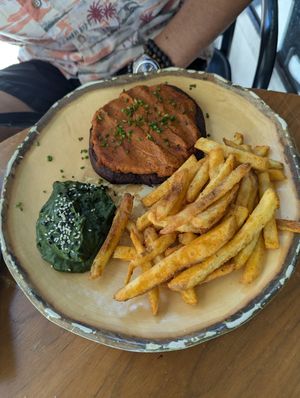 Seitan steak (very filling) at The Green Affair - Chiado in Lisbon
