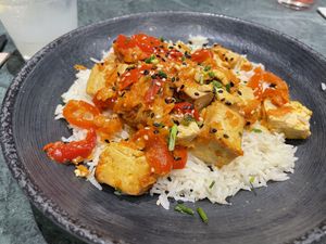 Main for lunch: tofu  at The Green Affair - Chiado in Lisbon