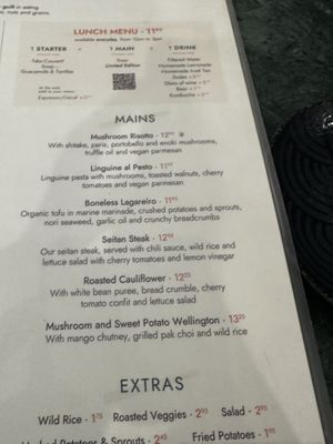 Mains menu  at The Green Affair - Chiado in Lisbon