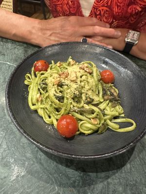 Pasta pesto  at The Green Affair - Chiado in Lisbon