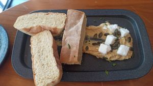 Hummus with vegan feta cheese at The Green Affair - Chiado in Lisbon