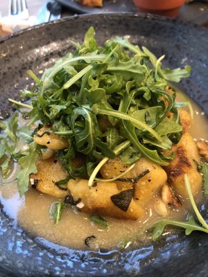Pumpkin gnocchi with mushroom sauce at The Green Affair - Chiado in Lisbon