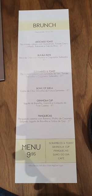 Menu Brunch at The Green Affair - Chiado in Lisbon