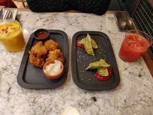 Vegetable Gyazos & Cauliflower Wings at The Green Affair - Chiado in Lisbon