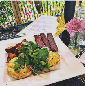 Benedict eggs.  at Darbster in West Palm Beach