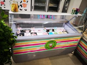 Separate dairy free ice cream counter at The Bean & The Cone in Bunbury