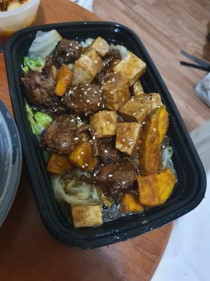 Taro lamb pumpkin satay sauce at Enjoy Vegetarian - Financial District in San Francisco