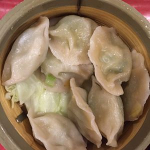 Steamed dumplings at Enjoy Vegetarian - Financial District in San Francisco