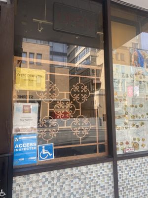 Vegan Signage and Accessible Inspected  at Enjoy Vegetarian - Financial District in San Francisco