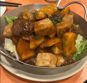 #50: Mock Lamb w/ Taro, Pumpkin, and Satay Sauce at Enjoy Vegetarian - Financial District in San Francisco