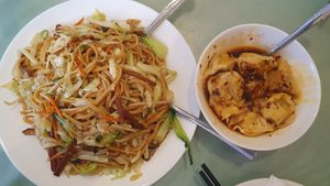 Chow Mein and Wanton at Enjoy Vegetarian - Financial District in San Francisco
