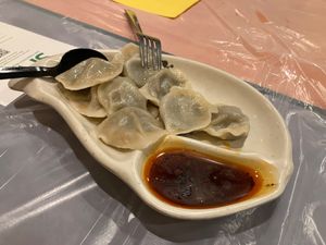 Steamed dumplings at Enjoy Vegetarian - Financial District in San Francisco