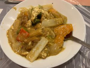 Curry pumpkin and tofu veggies at Enjoy Vegetarian - Financial District in San Francisco