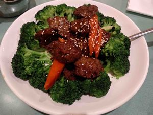 Vegetarian Spare Ribs with Broccoli at Enjoy Vegetarian at Enjoy Vegetarian - Financial District in San Francisco