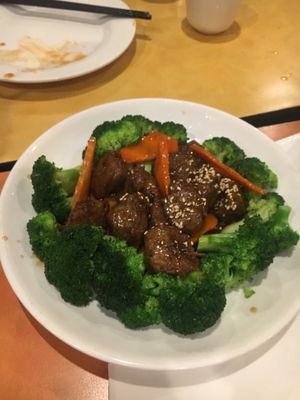 Braised Spareribs with Brocolli - this was good  at Enjoy Vegetarian - Financial District in San Francisco