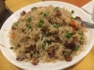 Fried rice with ham  at Enjoy Vegetarian - Financial District in San Francisco