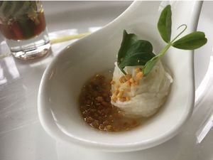 Chinese Yam with flower powder  at Yangming Spring - 陽明春天蔬食 in Taipei