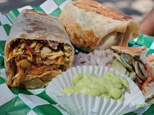 Jackfruit burrito at Productos Veganos Rancho San Agustín in Puerto Vallarta
