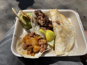Tacos, Quesadilla and guacamole   at Productos Veganos Rancho San Agustín in Puerto Vallarta