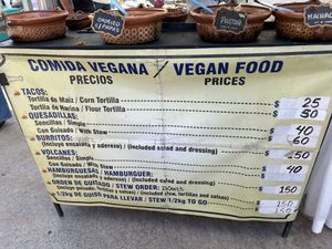 Menu and prices  at Productos Veganos Rancho San Agustín in Puerto Vallarta