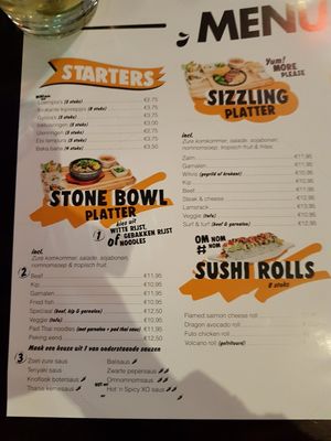 Their menu. Veggie options can be made vegan at Omnomnom in Heerlen