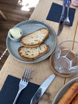 Toast (comes with breakfast) at Potts Coffee in Liverpool