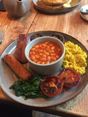 English breakfast  at Potts Coffee in Liverpool