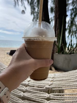 Iced frappe - tell them oat and no milk powder!  at Escape Cafe in Koh Lanta