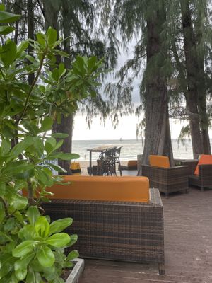 Outside terrace   at Escape Cafe in Koh Lanta