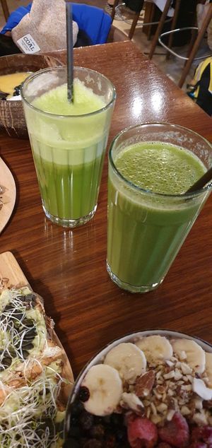 Grean juices at Roots in Zagreb