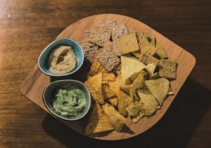 Hummus and avo dip at Roots in Zagreb