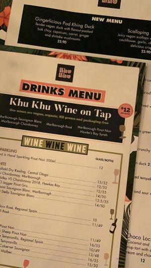 Latest menu  at Khu Khu in Auckland