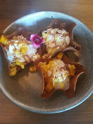 Mango sago dessert at Khu Khu in Auckland