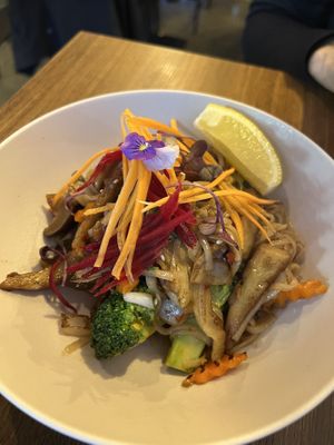 Drunken noodles   at Khu Khu in Auckland