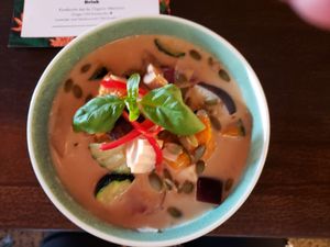 Green Curry glutenfree version at Khu Khu in Auckland