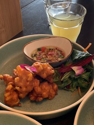 Corn fritters  at Khu Khu in Auckland