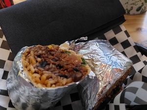 Vegan chilli burrito at Nopal in Gran Canaria