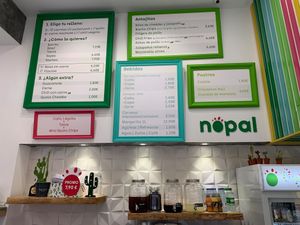Menu as of 2019-12-08 at Nopal in Gran Canaria