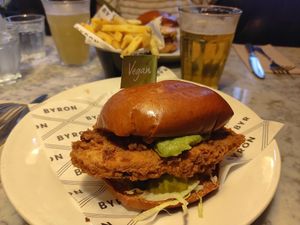 Clucky burger (with TiNDLE patty) at Byron in Edinburgh