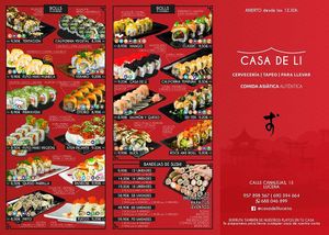 Menu at Casa de Li in Lucena