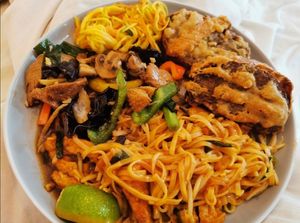 Pad Thai, Mushroom Magic, Mock Duck Stir Fry, Som Tam Salad (all vegan) at Thai Street in Norwich