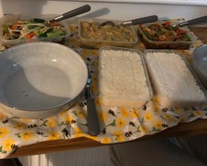 Pad Pak, Thai yellow curry and Pad Kra Pao. Sticky rice and jasmine rice  at Thai Street in Norwich