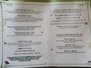 Menu at The Wild Flour in Newtonmore