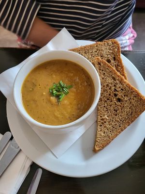 Soup! I can't remember the ingredients,  however,  tasty! at The Wild Flour in Newtonmore