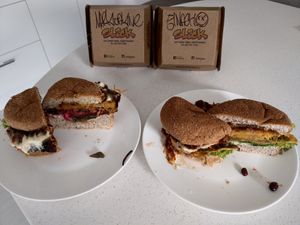 The Mary-Jane & El Nacho burgers at Slick Burgers in Christchurch