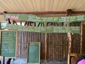 Menu at Casa el Tortugo in Drake Bay