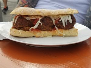 1/2 Vegan meatball sub.HUGE!! at Crust and Crumble in Asbury Park