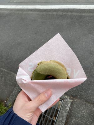 matcha donut (anko was inside 😍)  at Whyte - VENUTS in Tokyo
