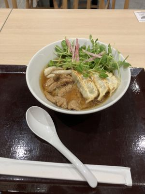 Ramen with Kyoza (1700 yen)  at NRT - T's Tantan - T1 in Narita
